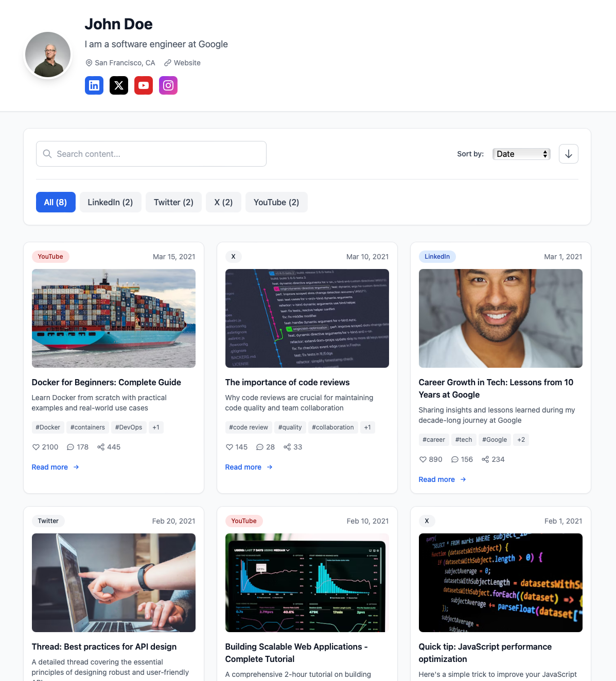 Example of a generated blog showing professional layout and content